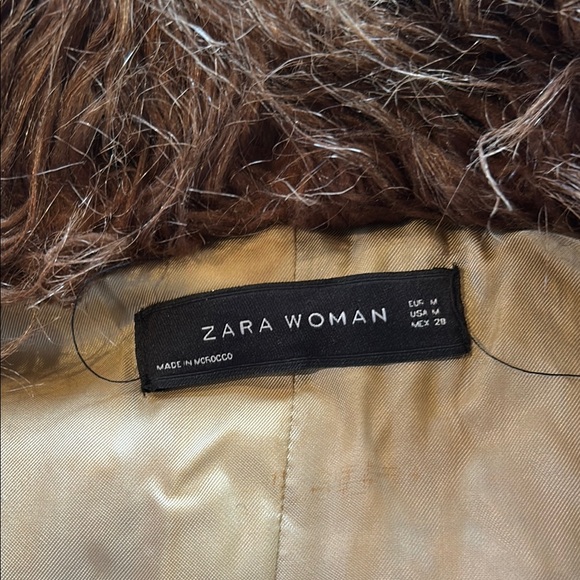 Vintage Zara Brown Faux Fur Women Vest Y2K - Picture 2 of 6